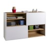 Vista diagonale Base con 2 ante scorrevoli in legno colore "Bianco Laccato/Rovere Artisan" modello Apex Totò Piccinni