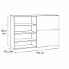 Specifica Dimensioni con le 2 ante da un lato Base con 2 ante scorrevoli in legno colore "Bianco Laccato/Rovere Artisan" modello Apex Totò Piccinni