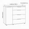 Specifica dimensioni Mobile Multiuso con 1 anta e 4 cassetti colore "cashmere laccato/rovere baysen" modello Aliseo Totò Piccinni