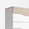 Dettaglio Cassettiera design moderno in legno colore "Bianco/Rovere" con 6 cassetti modello Ardesia Totò Piccinni