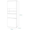 Specifica dimensioni Mobile contenitore in legno colore "Bianco Laccato/Rovere Riviera" con 2 ante con vano e ripiano in vetro modello Orbis Totò Piccinni