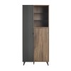 colonna bagno grigio scuro laccato/noce brera vista frontale con ante chiuse 