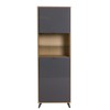 Mobile colonna in legno colore "Rovere Miele/Grigio Laccato" 2 ante e 2 vani modello Lumen Totò Piccinni