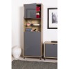 Mobile colonna in legno colore "Rovere Miele/Grigio Laccato" 2 ante e 2 vani modello Lumen Totò Piccinni