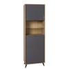Mobile colonna in legno colore "Rovere Miele/Grigio Laccato" 2 ante e 2 vani modello Lumen Totò Piccinni