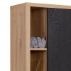 Dettaglio Mobile colonna in legno colore "Rovere Artisan/Nero Chalet" 1 anta e 4 vani modello Nexus Totò Piccinni