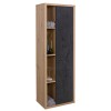 Vista diagonale Mobile colonna in legno colore "Rovere Artisan/Nero Chalet" 1 anta e 4 vani modello Nexus Totò Piccinni