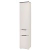 Vista diagonale Colonna Bagno in Legno colore Cashmere/effetto Marmo Nero con 2 ante e 1 cassetto modello Armonia Totò Piccinni