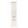 Vista frontale Colonna Bagno in Legno colore Cashmere/effetto Marmo Nero con 2 ante e 1 cassetto modello Armonia Totò Piccinni