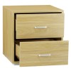 comodini da letto 2 cassetti semi aperti colore Rovere chiaro Totò Piccinni vista obliqua