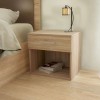 Comodino design moderno in legno colore Rovere con cassetto Totò Piccinni