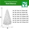 Tabella Comparazione dimensioni Alberi di Natale Totò Piccinni NOEL Bianco