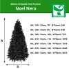 Tabella Comparazione dimensioni Alberi di Natale Totò Piccinni Noel colorazione Nero