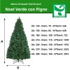 Tabella Comparazione dimensioni Alberi di Natale Totò Piccinni Noel Verde con pigne