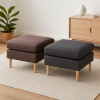 Pouf quadrati in tessuto con gambe in legno modello Clive Totò Piccinni