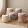 Copertina set 2 pouf da intero contenitori in velluto