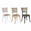 sedie in legno da soggiorno con seduta e schienale in rattan mod carrel Totò Piccinni