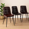 Copertina set 4 pezzi sedia in similpelle colore marrone scuro modello Jade Totò Piccinni