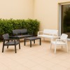 set da esterno in polipropilene simil rattan 2 poltrone 1 divano e tavolino