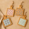 Tagliere quadrato in bambù e ceramica 