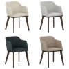 poltroncina in tessuto imbottita con gambe in legno 4 colorazioni