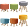 Pouf tessuto velluto gambe in legno