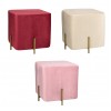 pouf sgabello in velluto design moderno con gambe in ferro