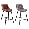 sgabello in similpelle effetto vintage struttura in metallo