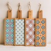 Tagliere in Ceramica e Bambù Con decorazione Maiolica
