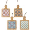 Tagliere quadrato in bambù e ceramica 