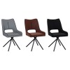 sedia imbottita in similpelle con gambe in metallo