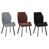 sedia imbottita in similpelle co gambe in metallo