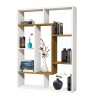 Libreria moderna in Legno colore "Bianco Caldo/Noce Chiaro" scaffale a cubi 8 Ripiani Totò Piccinni