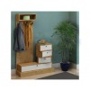 Mobile Ingresso Appendiabiti colore "Rovere/Bianco" con 4 cassetti e 5 ganci Totò Piccinni
