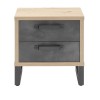 Vista frontale Comodino design  in legno colore "Rovere Antico/Tadao Da2" con 2 cassetti Sylva Totò Piccinni