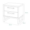 Specifica dimensioni Comodino in legno colore "Rovere Antico/Tadao Da2" con 2 cassetti Sylva Totò Piccinni
