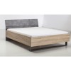 Vista diagonale Letto matrimoniale in legno colore "Cemento/Rovere Artisan" modello Sylva Totò Piccinni