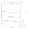 Specifica dimensioni Credenza in legno colore "Rovere/Grigio Cemento" con 2 cassetti e 2 ante modello Sylva Totò Piccinni