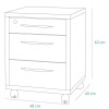 Specifica dimensioni cassettiera bassa in legno 3 cassetti con serratura e ruote colore "rovere gessato/bianco laccato" modello Toronto Totò Piccinni