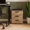 Vista ambientata cassettiera in legno per ufficio noce brera/nero chalet modello Bali Totò Piccinni