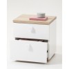 Comodino moderno in legno colore "Rovere Miele/Bianco Laccato" 2 cassetti modello Orbita Totò Piccinni