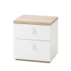 Comodino moderno in legno colore "Rovere Miele/Bianco Laccato" 2 cassetti modello Orbita Totò Piccinni
