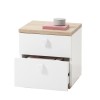 Comodino classico in legno colore "Rovere Miele/Bianco Laccato" 2 cassetti modello Orbita Totò Piccinni