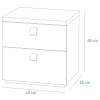 Specifica dimensioni Comodino classico in legno colore "Rovere Miele/Bianco Laccato" 2 cassetti modello Orbita Totò Piccinni