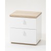 Comodino camera da letto in legno colore "Rovere Miele/Bianco Laccato" 2 cassetti modello Orbita Totò Piccinni