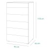 Specifica dimensioni Cassettiera in legno colore Bianco Laccato con 6 cassetti modello Brezza Totò Piccinni