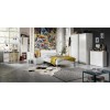 Vista ambientata Cassettiera ufficio in legno colore Bianco Laccato modello Brezza Totò Piccinni