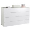 Vista diagonale Cassettiera doppio cassettone in legno colore Bianco Laccato modello Brezza Totò Piccinni