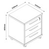 Specifica dimensioni Cassettiera in legno colore Rovere Miele con 3 cassetti e ruote modello Toronto Totò Piccinni