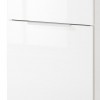 Dettaglio mobile colonna bagno 1 anta e 1 cassetto cemento/bianco laccato modello Orbis Totò Piccinni